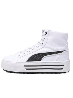 PUMA Shoes Kaia 2.0 Women's 6.5 Mid Top Canvas Shoes Sneakers White Black NWOT